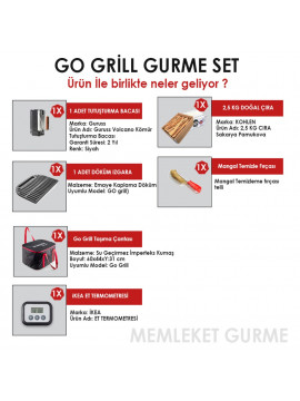 Guruss Go&Grill Portatif Barbekü Kırmızı | Gurme Set Mangal - 3