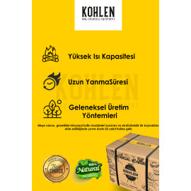 KOHLEN 4 KĞ Doğal Meşe Odunundan Yapılmış Premium Mangal Kömürü - 4