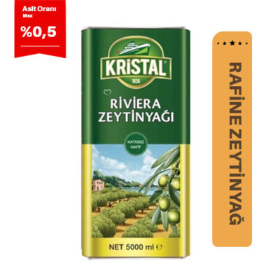 KRİSTAL Riviera Zeytinyağı 5 L Teneke – Yemeklik Zeytinyağı