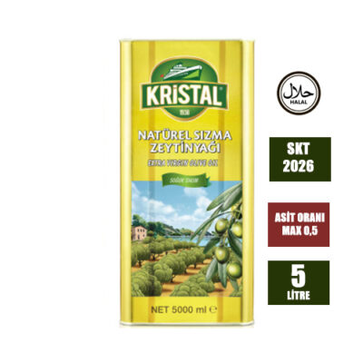 Kristal Natürel Sızma Zeytinyağı – 5000 ml Teneke