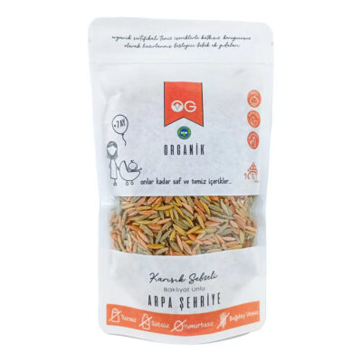 OG Natural Organik Karışık Sebzeli Bakliyat Unlu Arpa Şehriye 250 GR +6 Ay