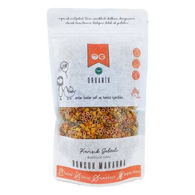 OG Natural Organik Karışık Sebzeli Bakliyat Unlu Boncuk Makarna 200 GR +6 Ay