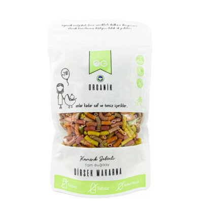 OG Natural Organik Karışık Sebzeli Tam Buğday Dirsek Makarna 200 GR +7Ay