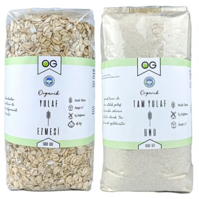OG Natural Organik Yulaf Ezmesi Ve Organik Yulaf Unu Seti